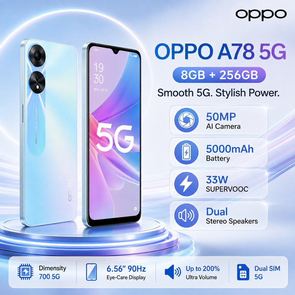 Oppo A78 - OPPO A78 5G 스마트폰 8GB+256GB, 6.56인치