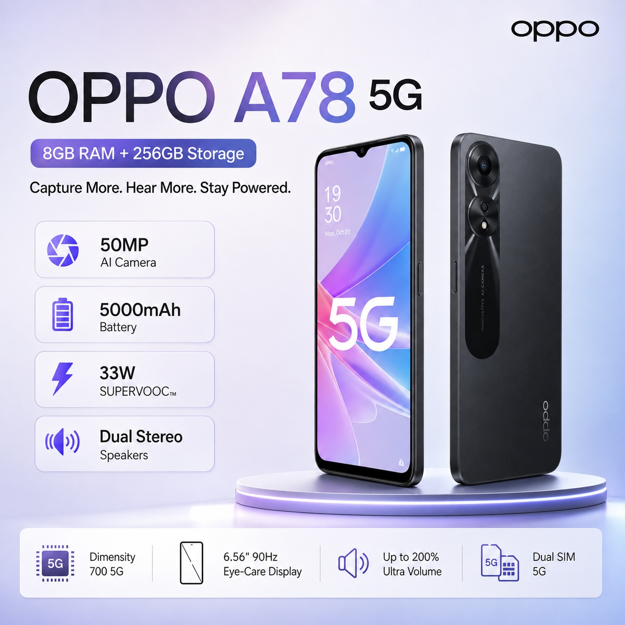 Oppo A78 - 2026년 신형 OPPO A78 5G 스마트폰