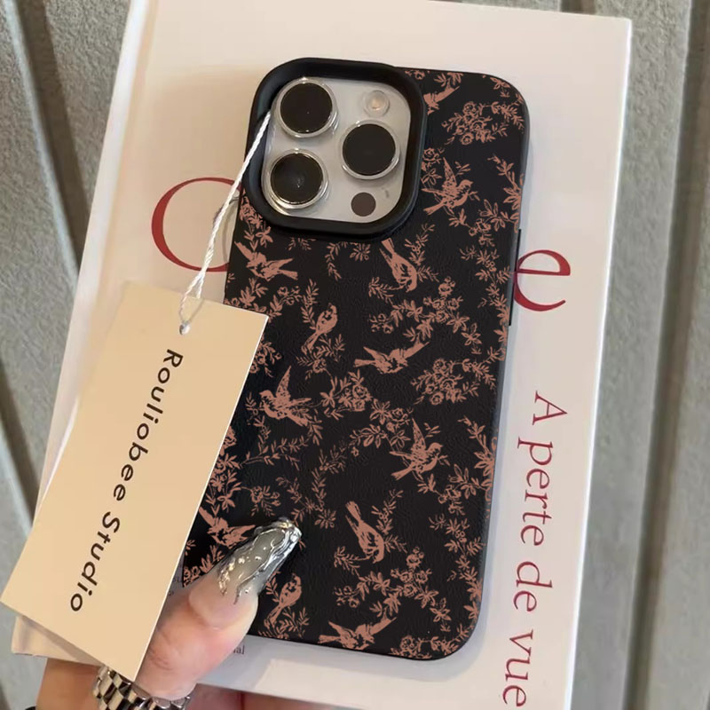 Apple Iphone 15 - 핑크색 작은 꽃 리치 패턴 실리콘
