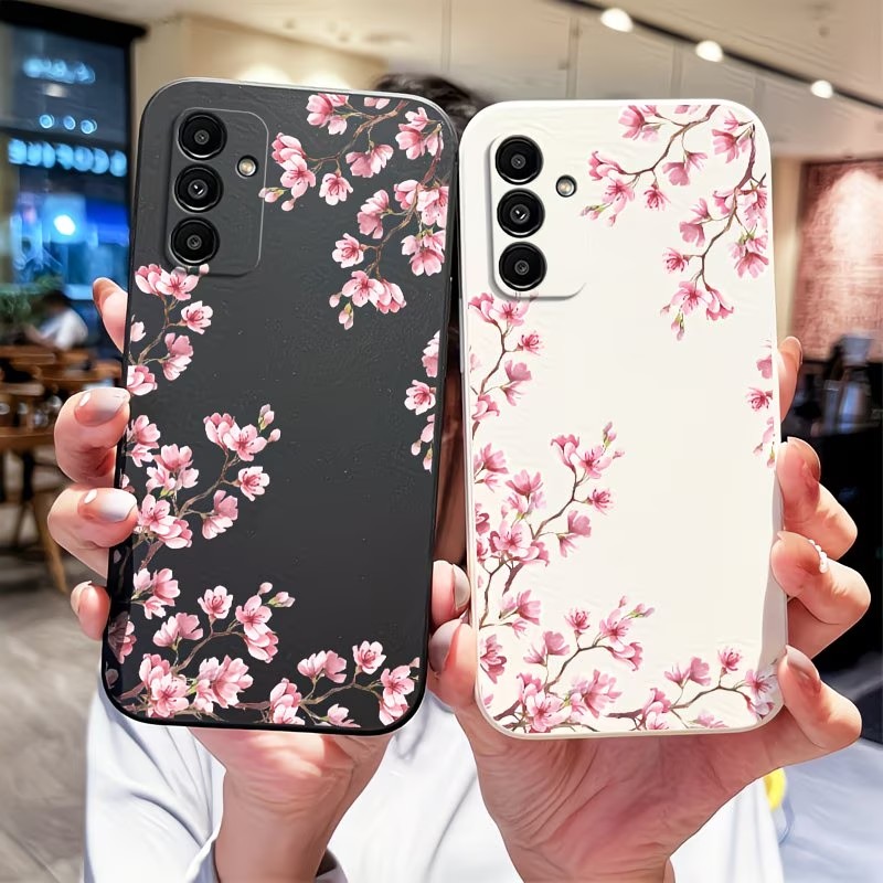 Samsung Galaxy A55 - 핑크 벚꽃 가지 프린트 폰 케이스