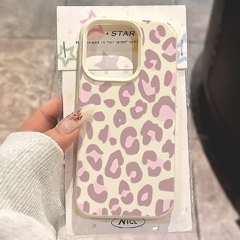 Apple Iphone 15 - 연보라색 레오파드 프린트 아이폰 17 16