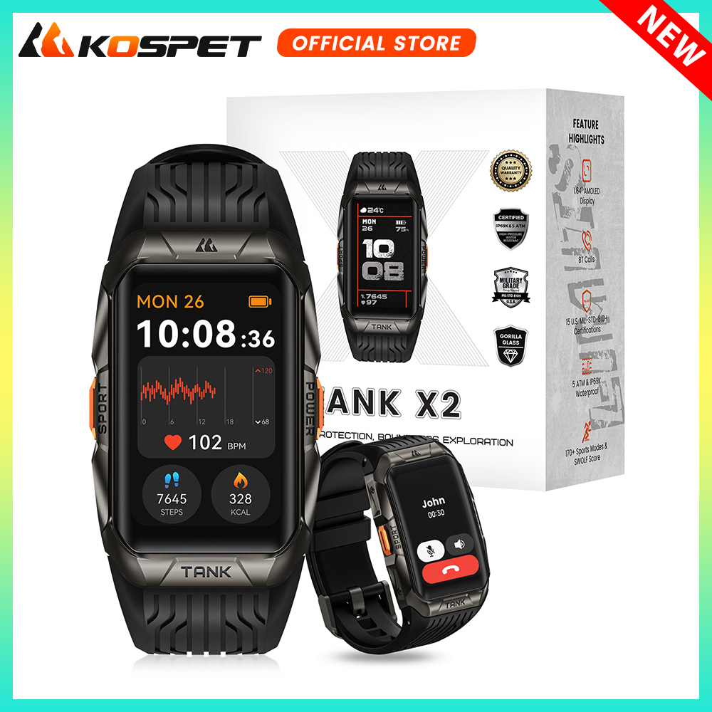 Smartwatch X2 - KOSPET 탱크 X2 스마트 워치 남성용