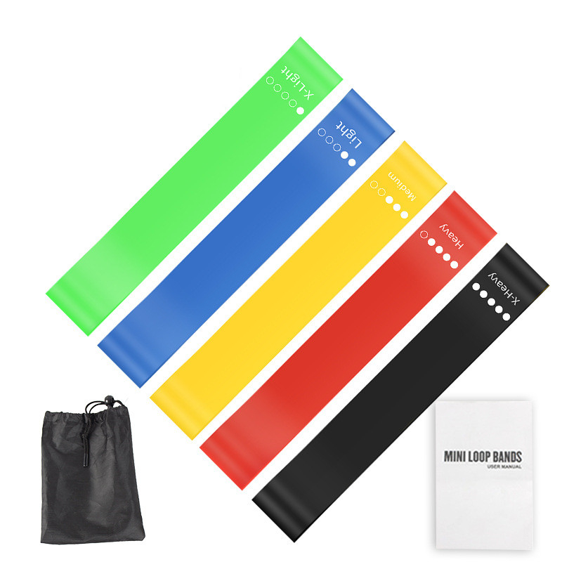 Milanaise Mesh Band - 5개 TPE 저항 밴드 세트(보관 가방