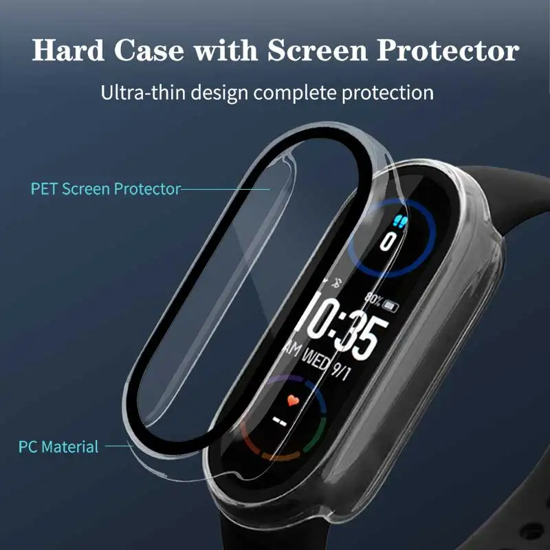 샤오미 미 밴드 10 9 8용 강화유리+PC 케이스 커 - Smartwatch Band Accessories 리뷰 및 가격