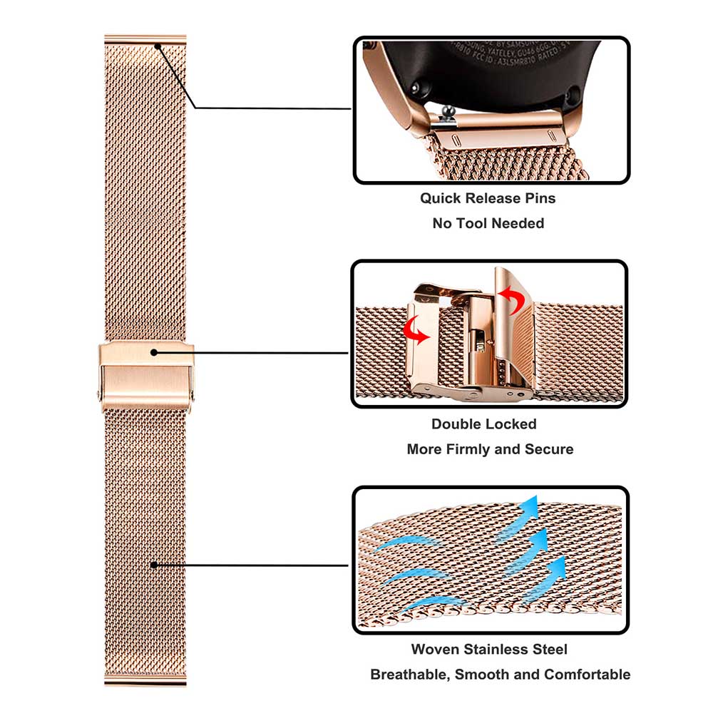 삼성 갤럭시 워치 42mm 46mm 액티브 2용 메탈  - Stainless Mesh Band 리뷰 및 가격