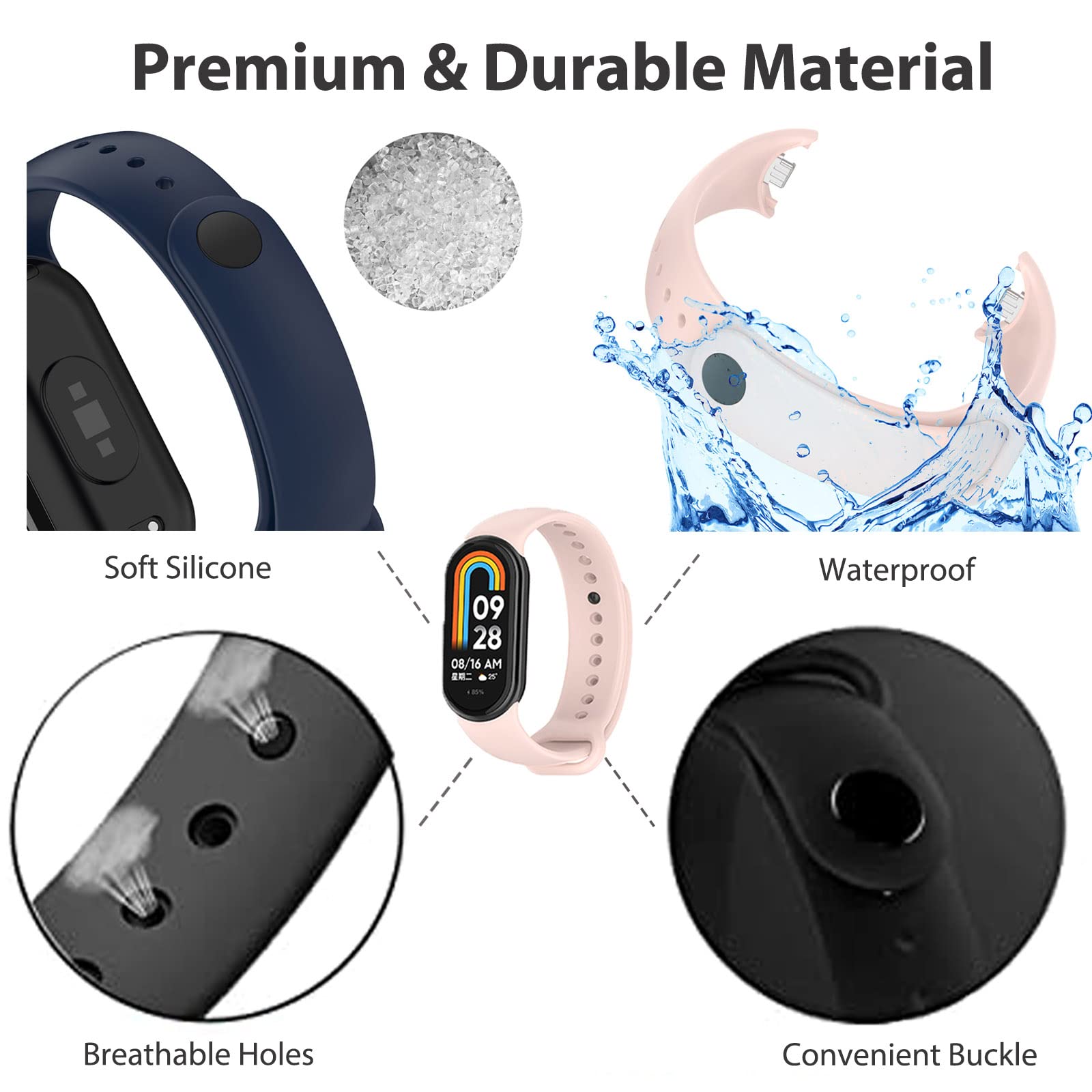 샤오미 미 밴드 8 실리콘 스트랩, NFC 교체 팔찌, - Xiaomi Smartwatch Accessories 리뷰 및 가격