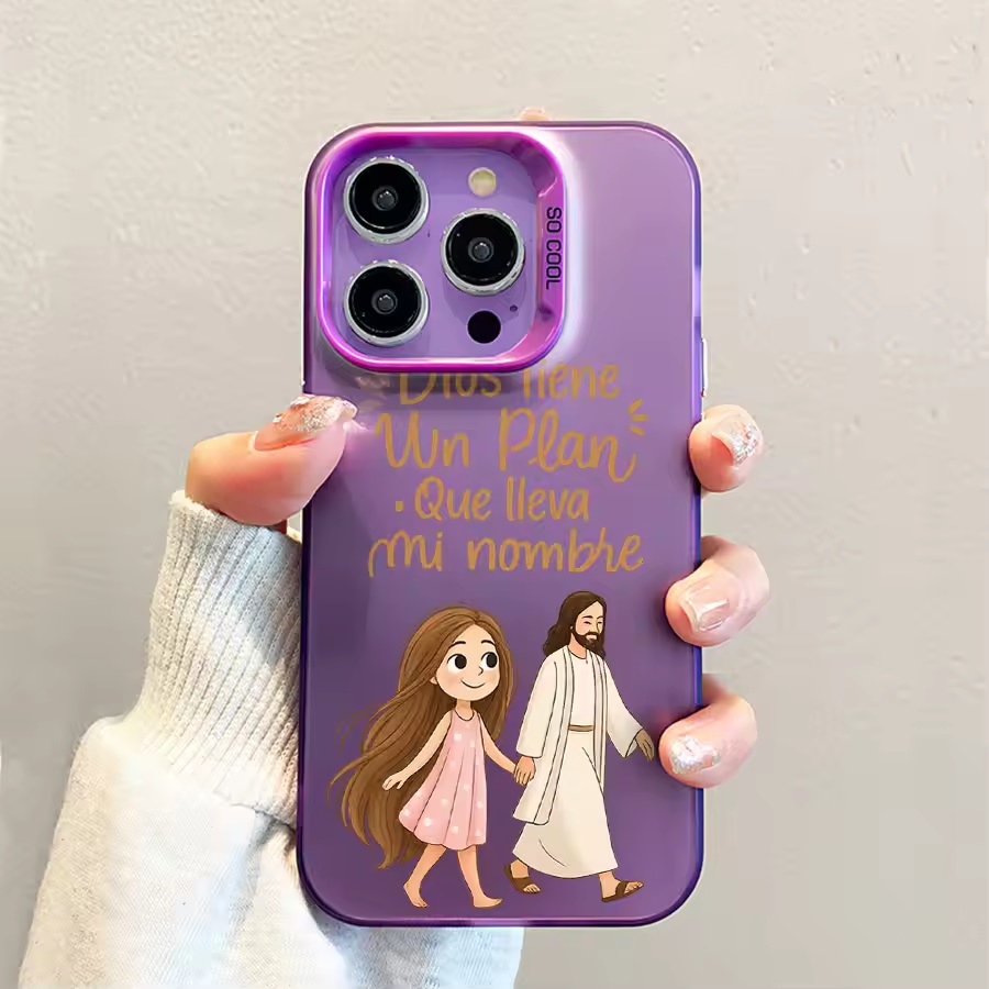 귀여운 소녀와 함께 하나님과 함께 걷는 무광 폰 케이스 - Apple Iphone 15 리뷰 및 가격