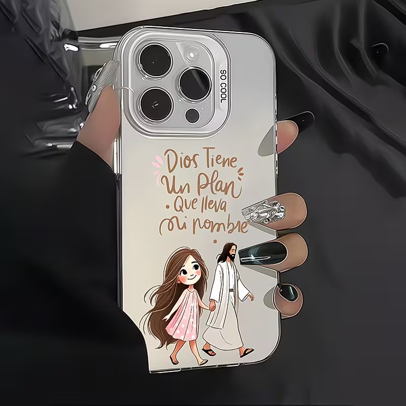 귀여운 소녀와 함께 하나님과 함께 걷는 무광 폰 케이스 - Apple Iphone 15 리뷰 및 가격