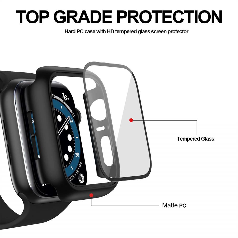 유리 + 커버 Apple Watch 케이스 44mm 4 - Smartwatch Band Accessories 리뷰 및 가격