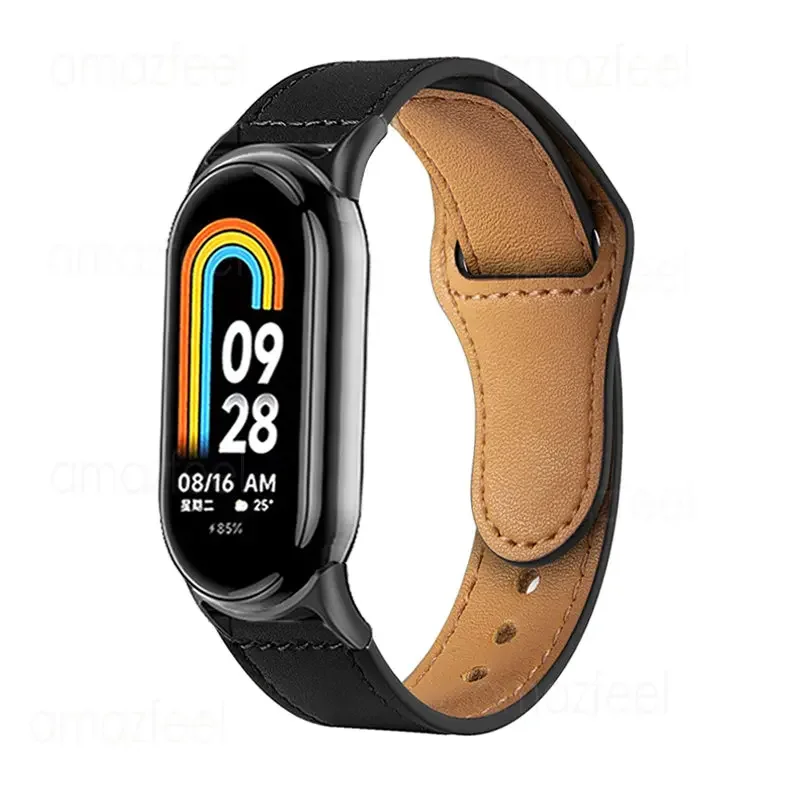 샤오미 미 밴드 10 8 9용 가죽 스트랩 시계 밴드  - Xiaomi Smartwatch Accessories 리뷰 및 가격