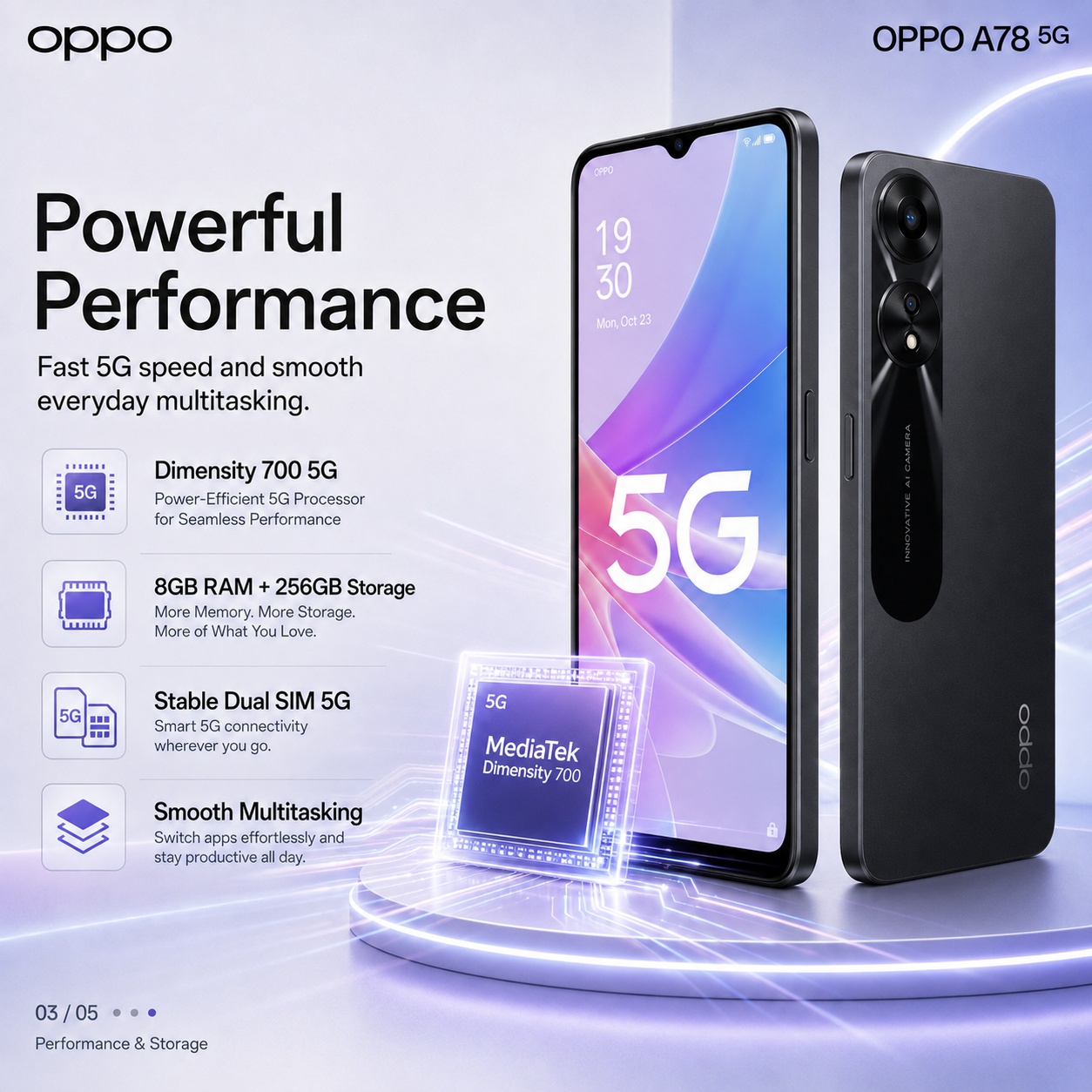 새로운 OPPO A78 5G 스마트폰 8GB+256GB - Oppo A78 리뷰 및 가격